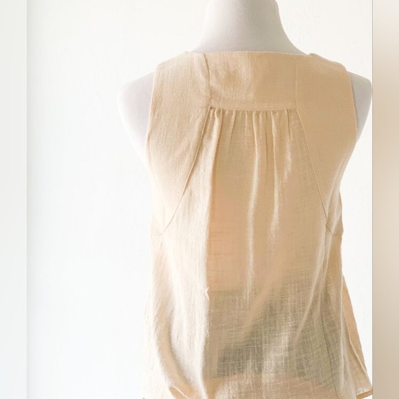 MACA EMBROIDERED MULTICOLORED GAUGE CREAM TOP M - Picture 9 of 16